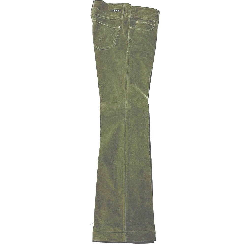 VTG Level 99 Dark Army Green Velvet Jeans Flare Leg Size 29 - Picture 2 of 7